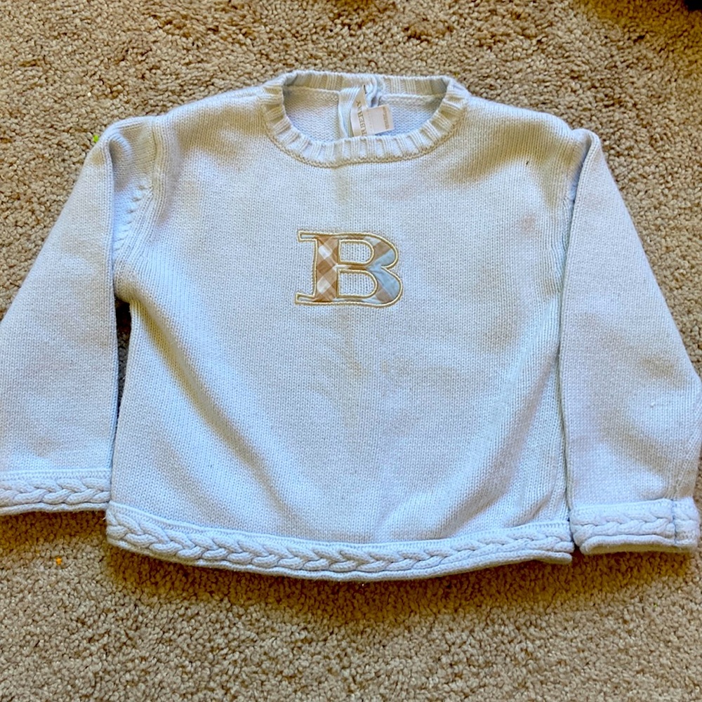 Burberry Girls Sweater, White/Beige 12 Months
